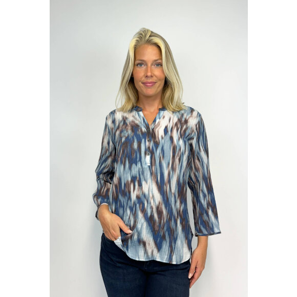 2-Biz - 2-Biz Bluse Blå/Brun