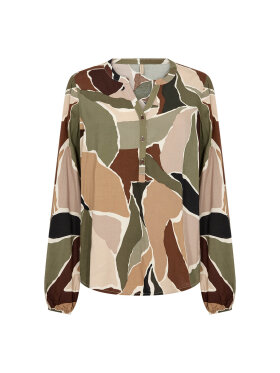 Soyaconcept  - Soyaconcept Bluse Army/Brun Mix