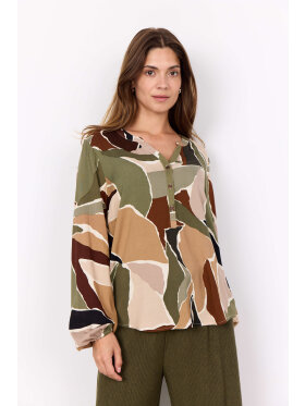 Soyaconcept  - Soyaconcept Bluse Army/Brun Mix