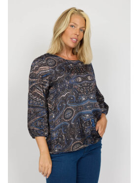 2-Biz - 2-Biz bluse Navy/Brun Mix