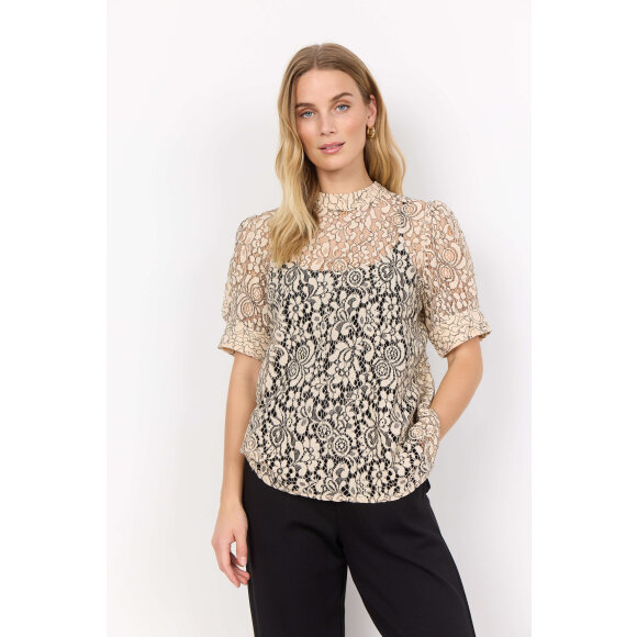 Soyaconcept  - Soyaconcept bluse creme/sort