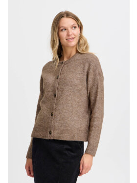 FRANSA - Fransa cardigan melange sand