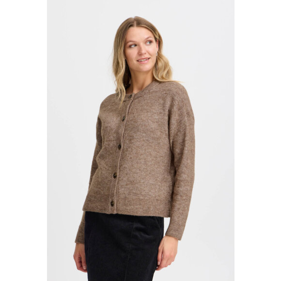 FRANSA - Fransa cardigan melange sand